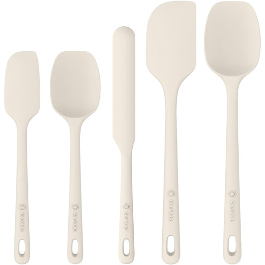 5 Pieces Silicone Spatula Set, Food Grade Rubber Spatula, Upgrade Strong Handle with Ergonomic Grip, Heat Resistant Up to 600°F for Nonstick Cookware, Cooking