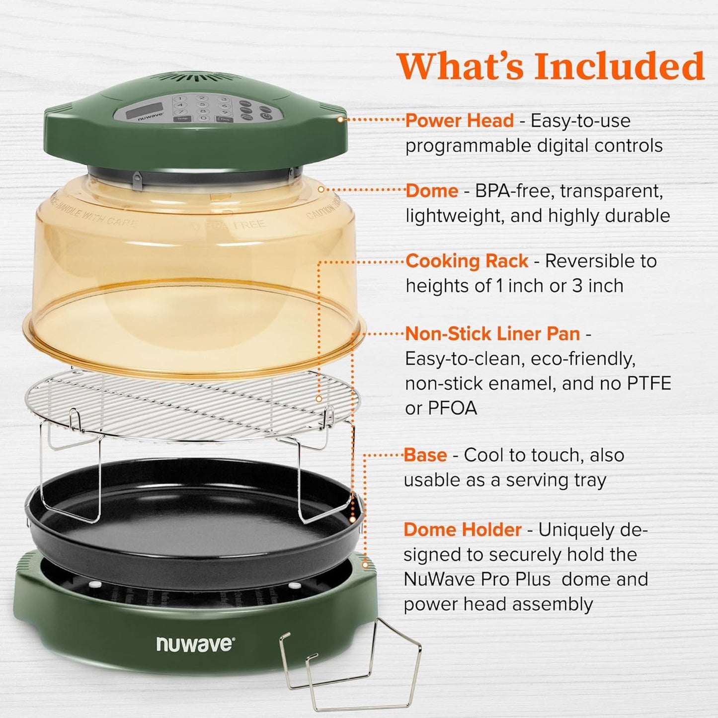 Nuwave Oven Pro Plus Air Fryer, Infra-Red Countertop, 2025 Advanced Convection, No Defrosting or Preheating, Cook Fresh or Frozen, Durable Power Dome, 100 Presets & 50 Memory, PFAS Free, Dark Blue