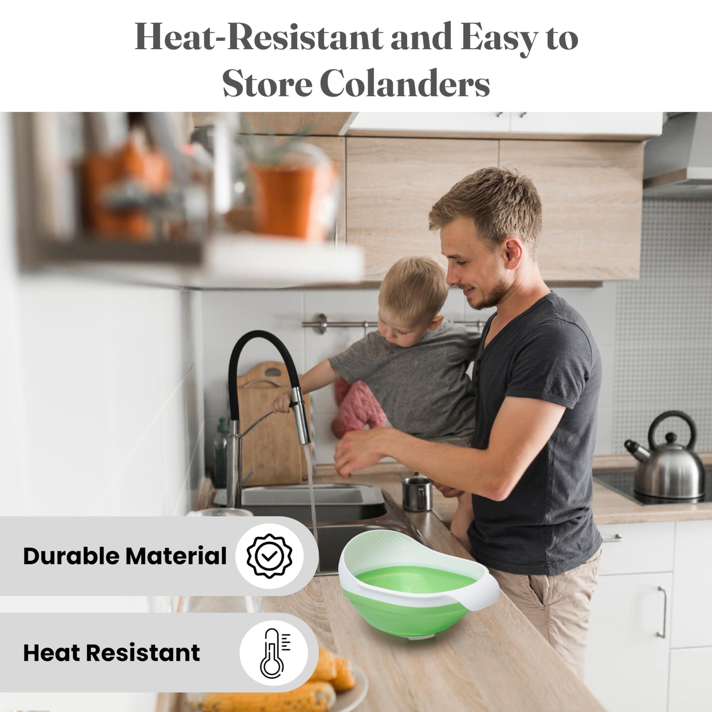 Kitchen Gizmo Snap N' Strain - Silicone Pasta Strainer Clip-On for Pots and Pans - Heat Resistant Colander for Vegetables and Noodles - Kitchen Gadgets for Cooking - Space-Saving Design - Gray