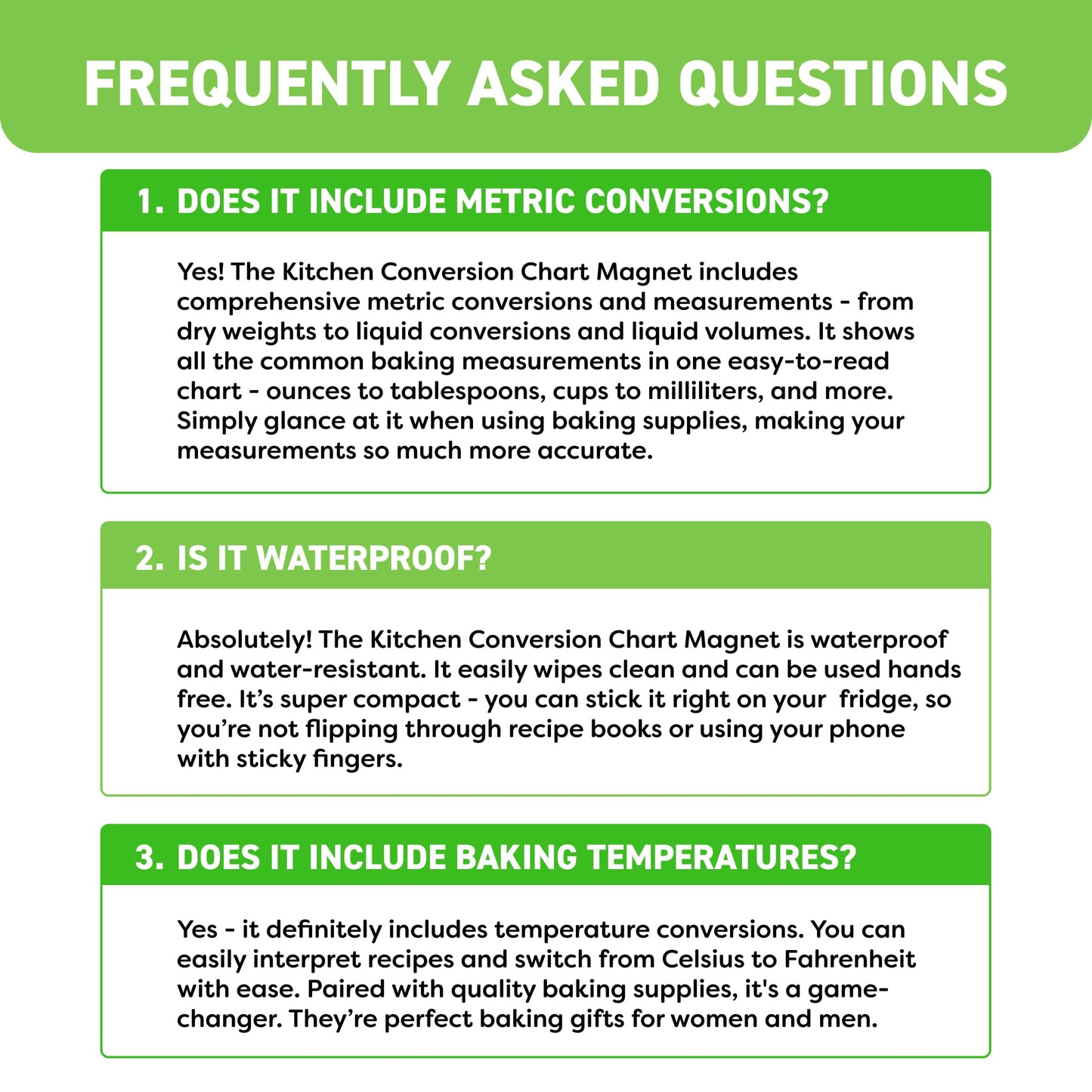 Kitchen Conversion Chart Magnet - Measurements Conversion Chart - Baking Supplies Baking Accessories Cooking Gadgets - Baking Kitchen Cooking Gifts for Women - Kitchen Gadgets