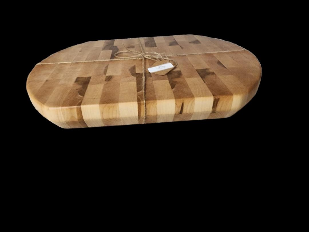Butcher Block Premium End Grain Oblong 12x16x1.5 with Rubber Feet