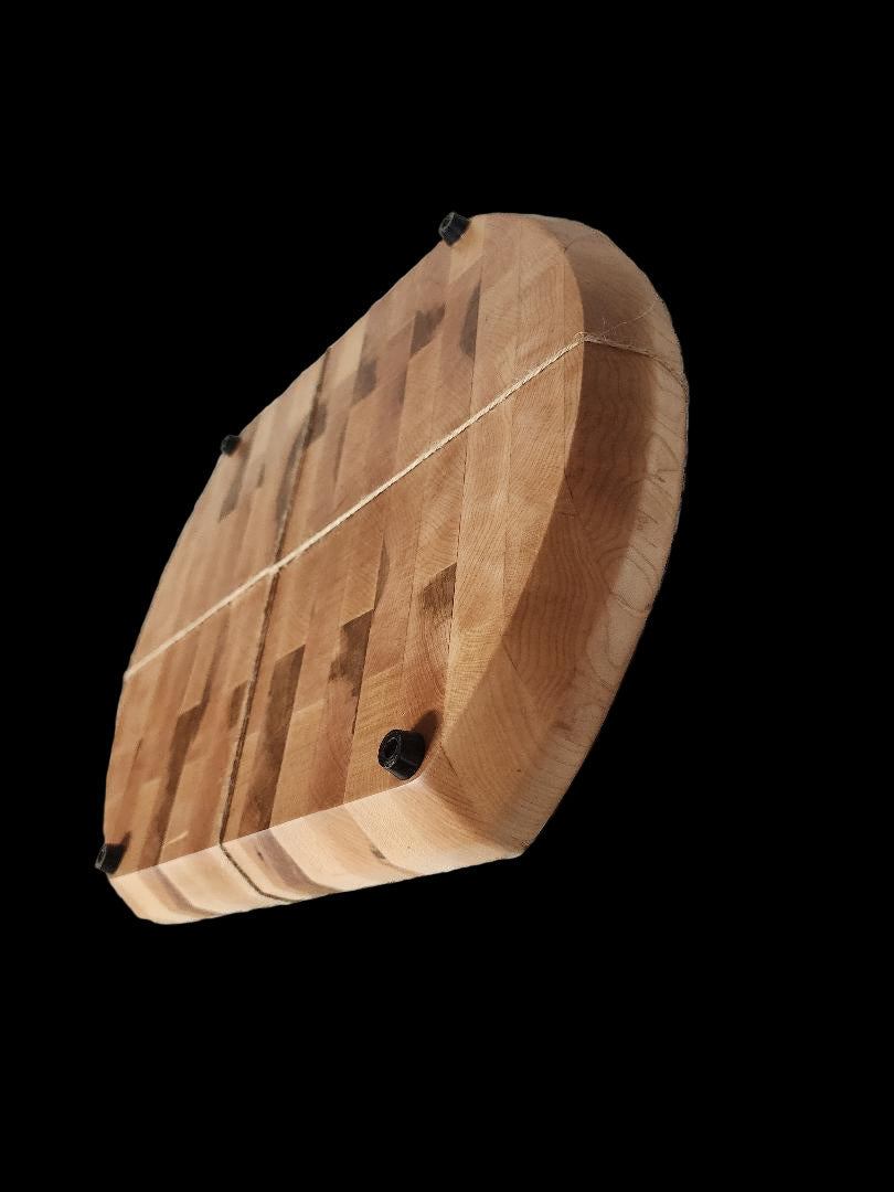 Butcher Block Premium End Grain Oblong 12x16x1.5 with Rubber Feet