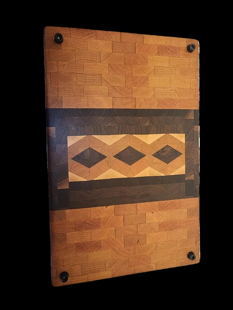 Handmade End‑Grain Cutting Board – 11" × 17" × 1" Black Walnut, Cherry & Maple