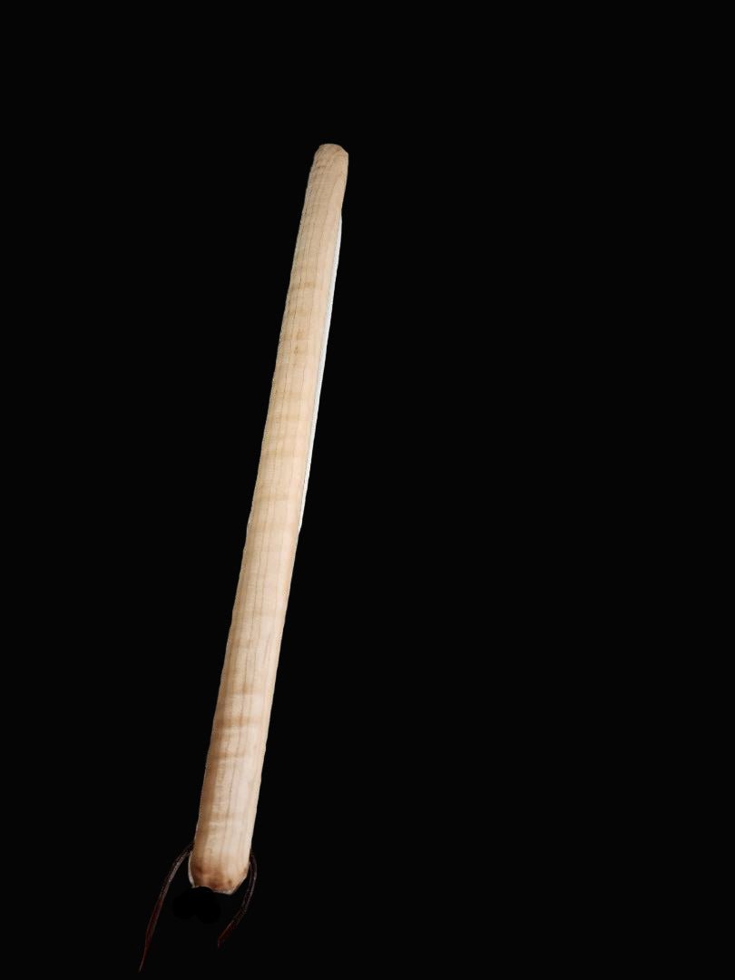 Handcrafted Bread Knife – Curly Maple Handle & 16" Stainless Steel Blade