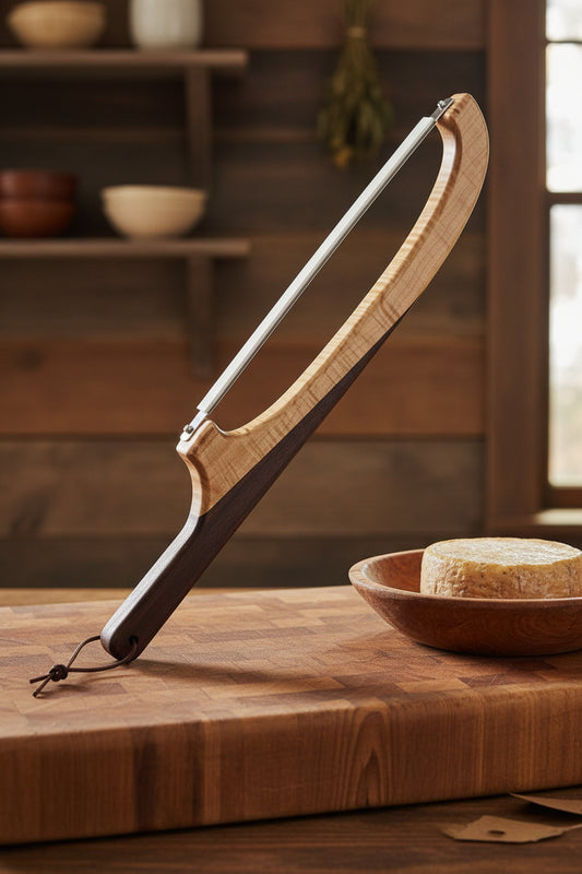 Handmade 16" Curly Maple & Black Walnut Bread Knife / Sourdough Knife