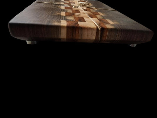 Butcher Block – Handcrafted Black Walnut, Tigerwood & Maple Board
