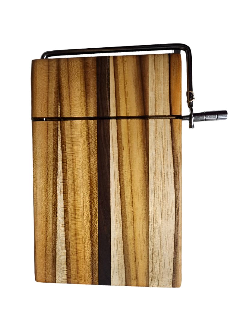 Cheese Slicer Cutting Board - Teak & Walnut Elegance