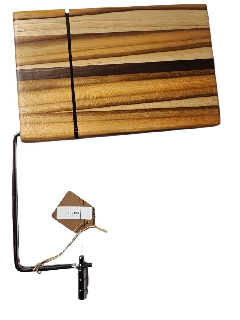 Cheese Slicer Cutting Board - Teak & Walnut Elegance