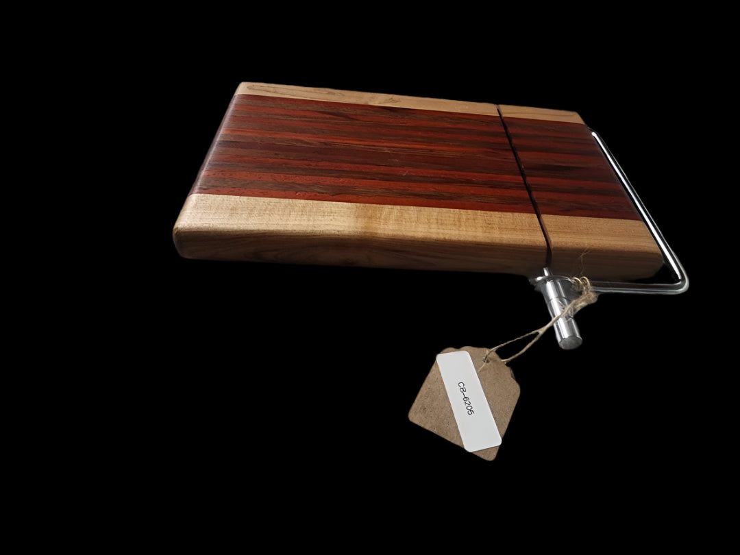 Cheese Slicer – Artisan Caribbean Walnut, Ambrosia Maple & Padauk Wood