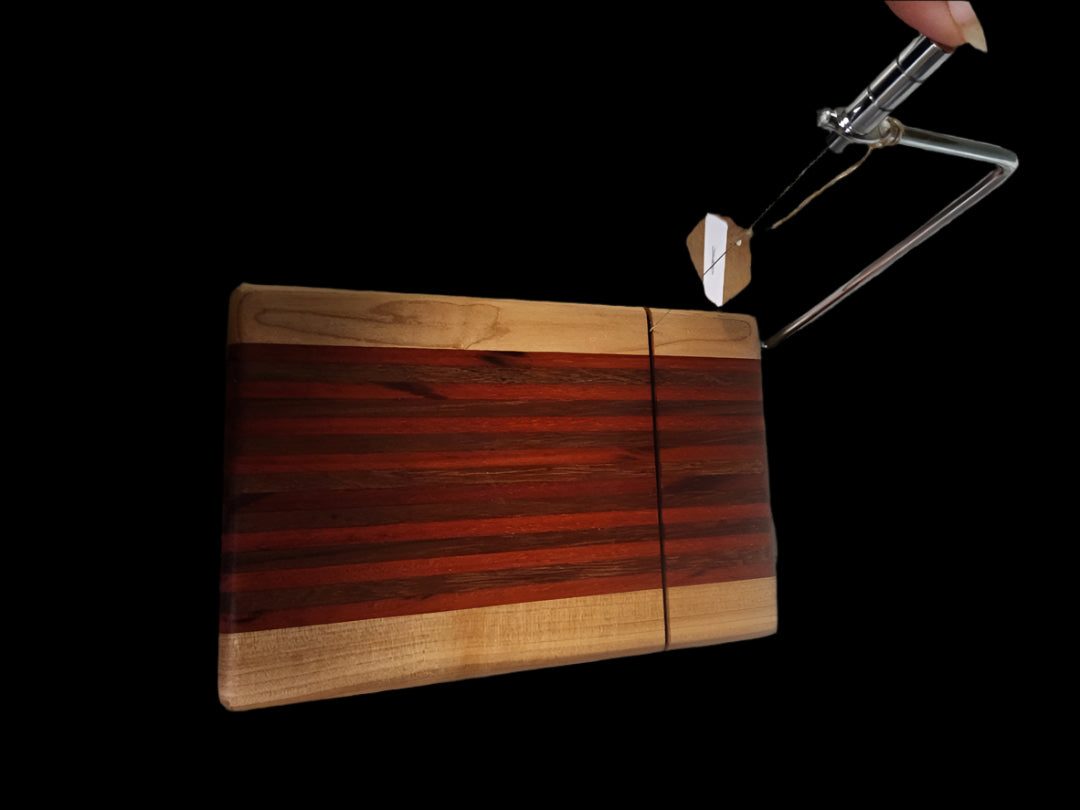 Cheese Slicer – Artisan Caribbean Walnut, Ambrosia Maple & Padauk Wood