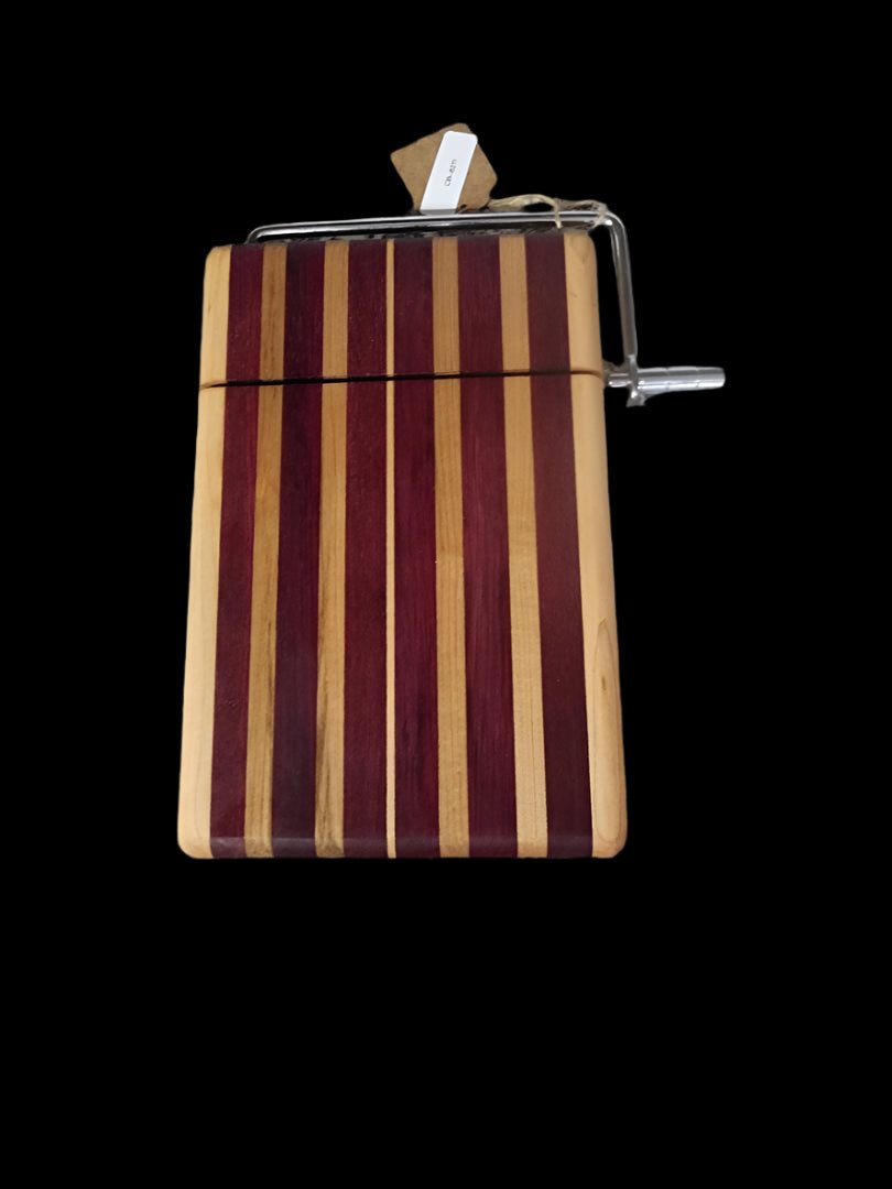 Cheese Slicer – Artisan Hard Maple & Purpleheart with Wire & Conditioner