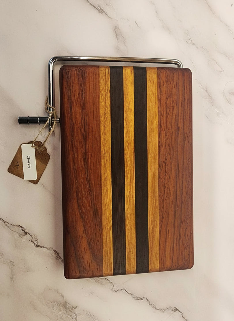 Handmade Cheese Slicer – Padauk, Canarywood & Wenge (6" x 9")