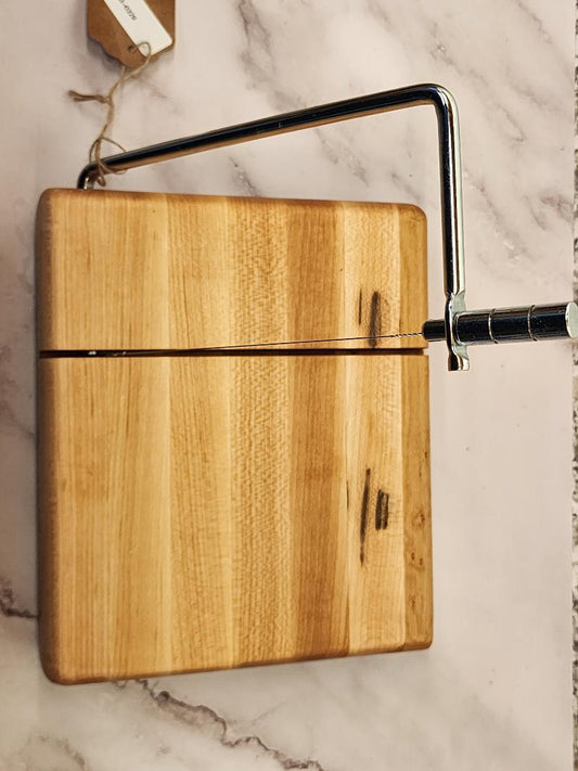 Compact Cheese Slicer – Hard Maple with Stainless Steel Wire (6" x 6" x 1.5")