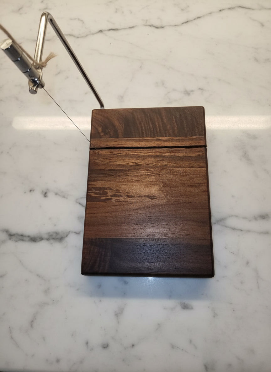 Handcrafted Black Walnut Cheese Slicer – 6" x 9" x 3/4"