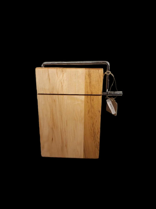 6 × 8 × 3/4" Northern Hard Maple Cheese Slicer — Stainless Steel Wire