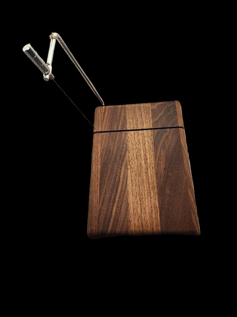 Black Walnut Cheese Slicer — 6 × 9 × 3/4" with Stainless Steel Wire