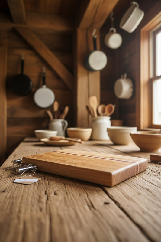 6 × 9 × 3/4" Cherry • Ambrosia Maple • Purpleheart Cheese Slicer