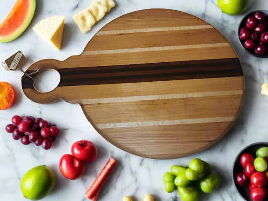 Christmas Ornament Cutting Board - Handcrafted African Wild Olive & Maple