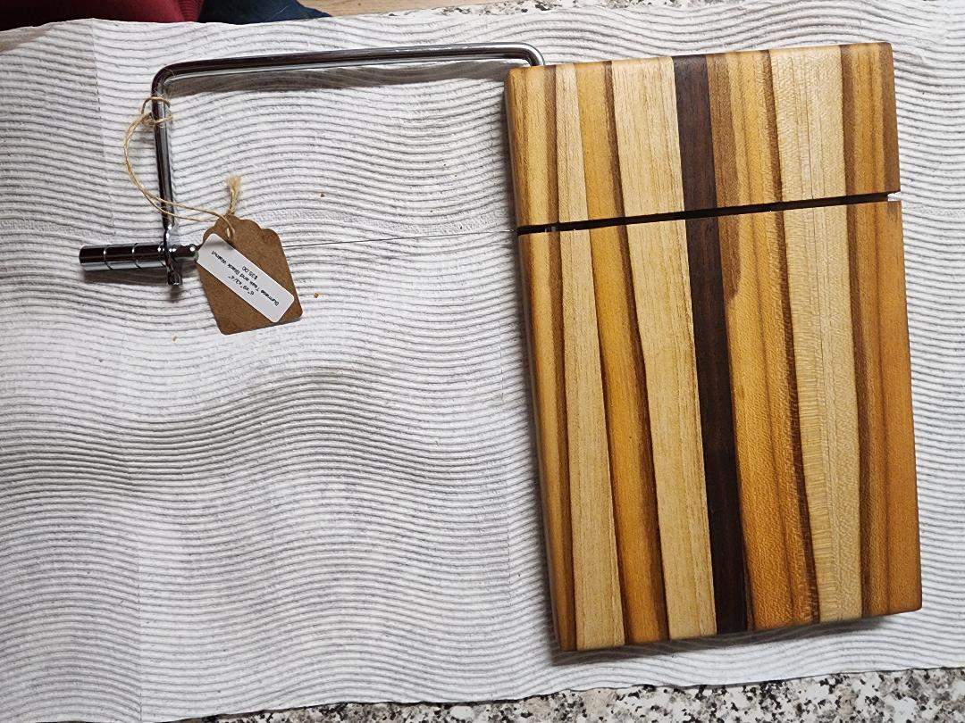 Cheese Slicer – Handcrafted Teak & Walnut Cutting Board 6x9