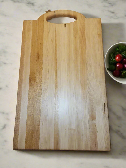 Engraved Hard Maple Cutting Board with Handle – 11.75 x 20.5 x 0.875"
