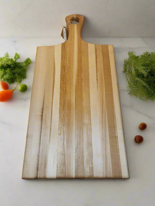 Engraved Hard Maple Cutting Board with Handle – 9.5 x 20 x 0.875"
