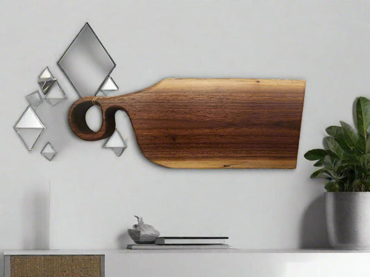 Rustic Decor Live Edge Black Walnut Board with Handle – Elegant Serving & Display