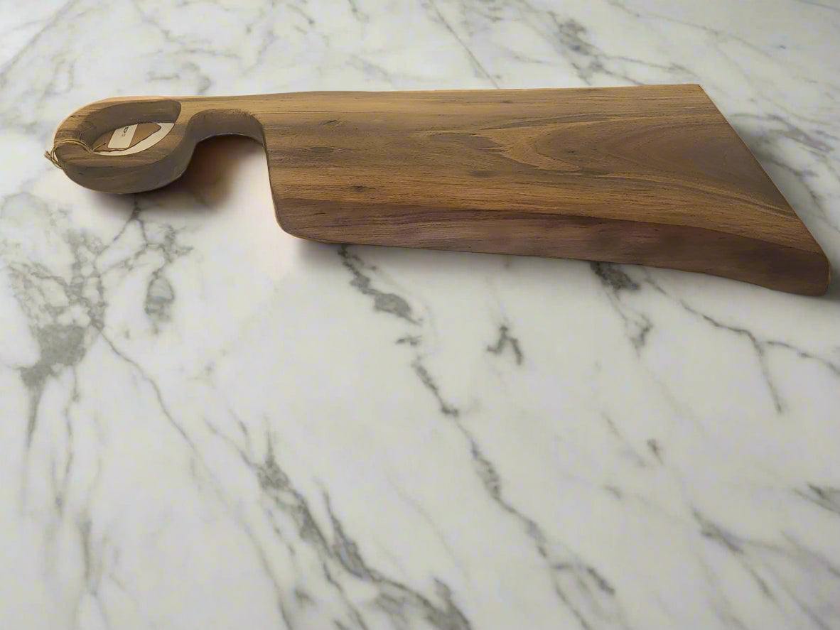 Black Walnut Live Edge Charcuterie Board – 7"x12"x⅞" (17.5" Total)