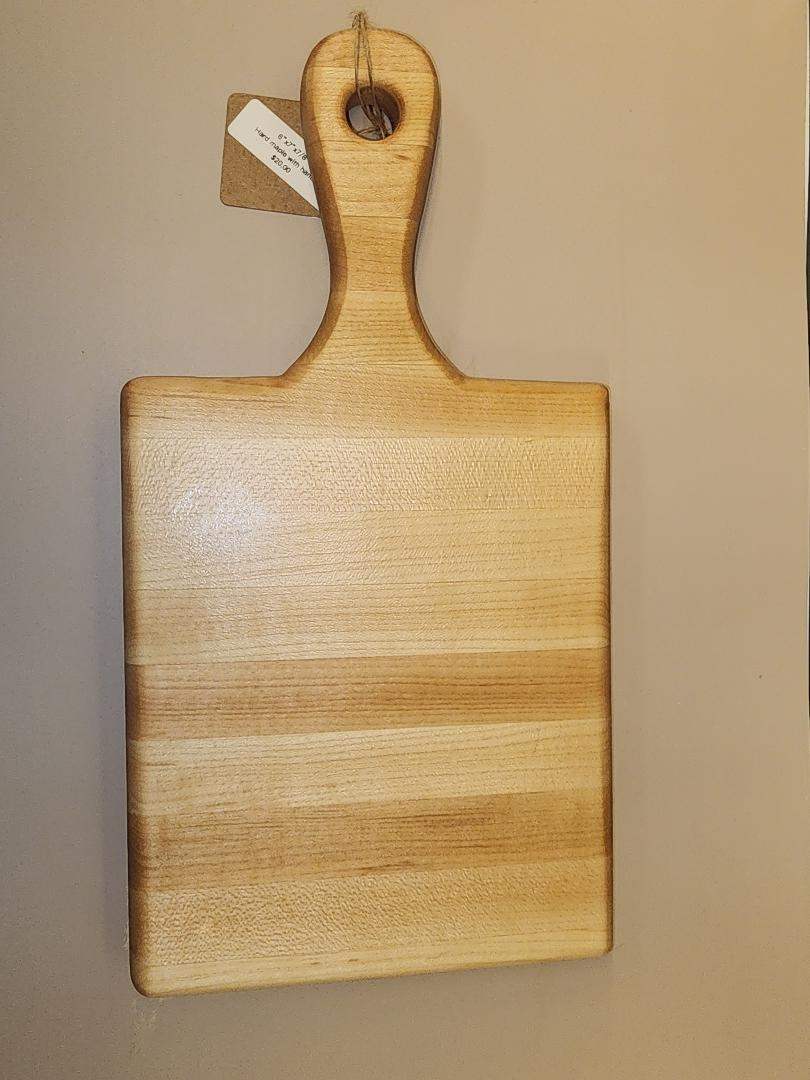 Solid Maple Cutting Board with Handle – 6x7x⅞" Mini Prep Board