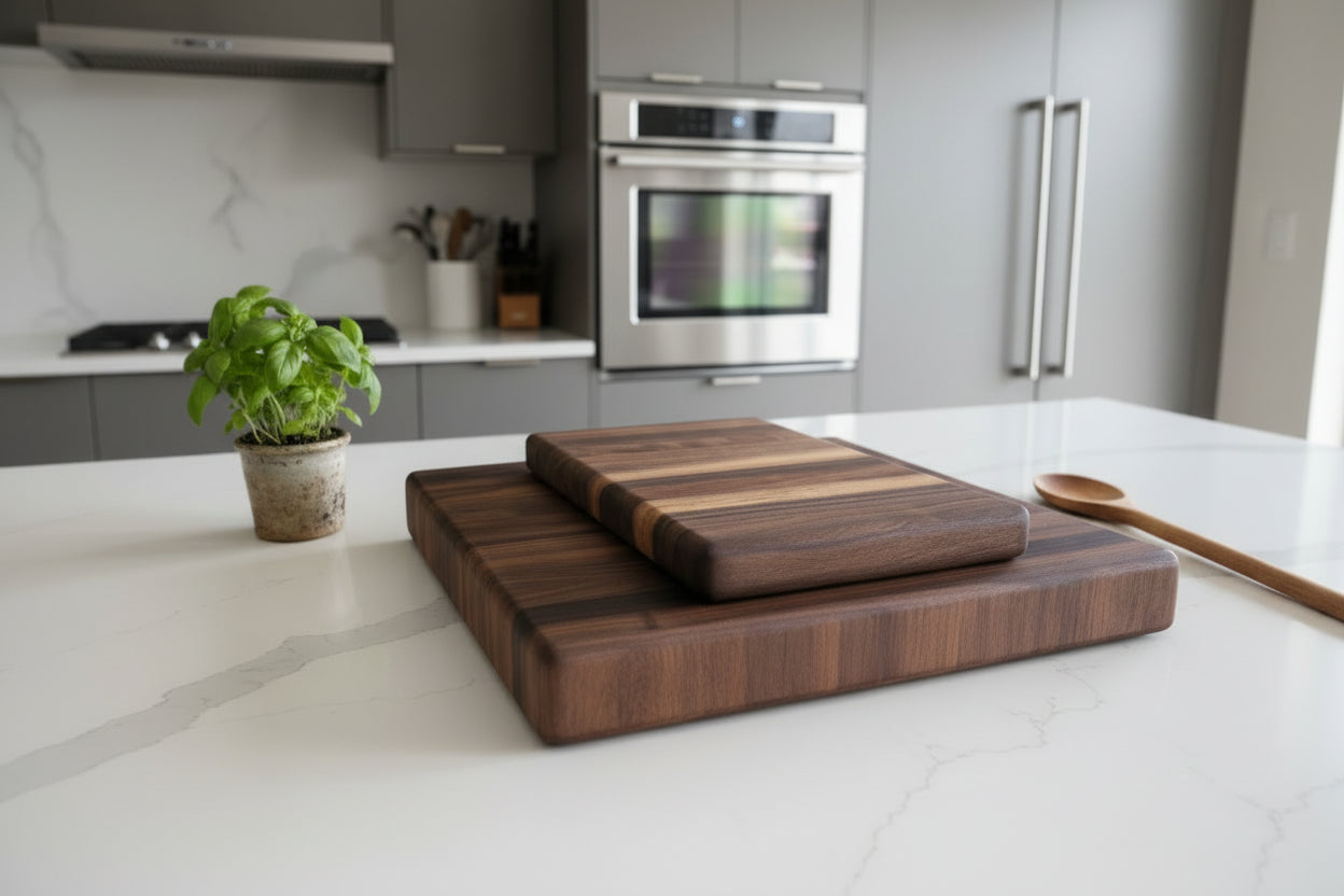 Black Walnut Cutting Board Set — Handcrafted Edge Grain Quality