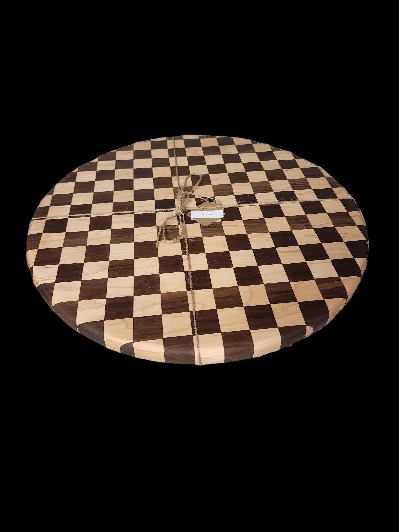 Wooden Lazy Susan - Handmade 16-inch Black Walnut & Maple Turntable