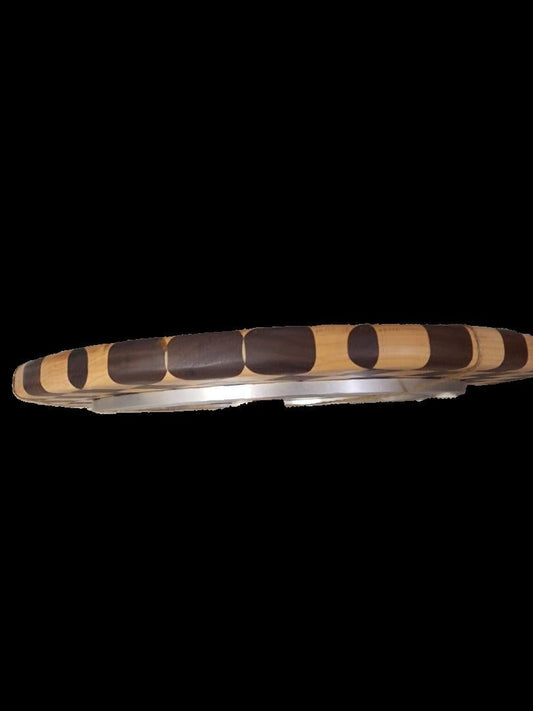 Wooden Lazy Susan - Handmade 16-inch Black Walnut & Maple Turntable