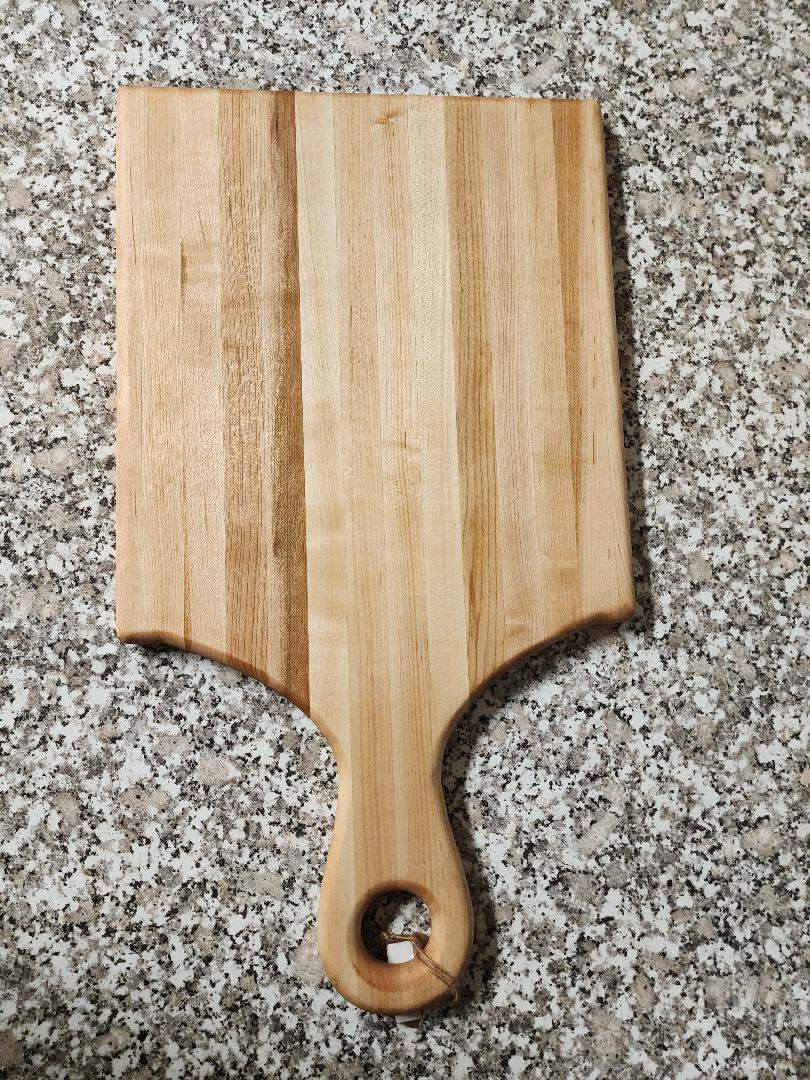 Solid Maple Cutting Board - Handmade Hard Maple with Handle 11.25x20.25"