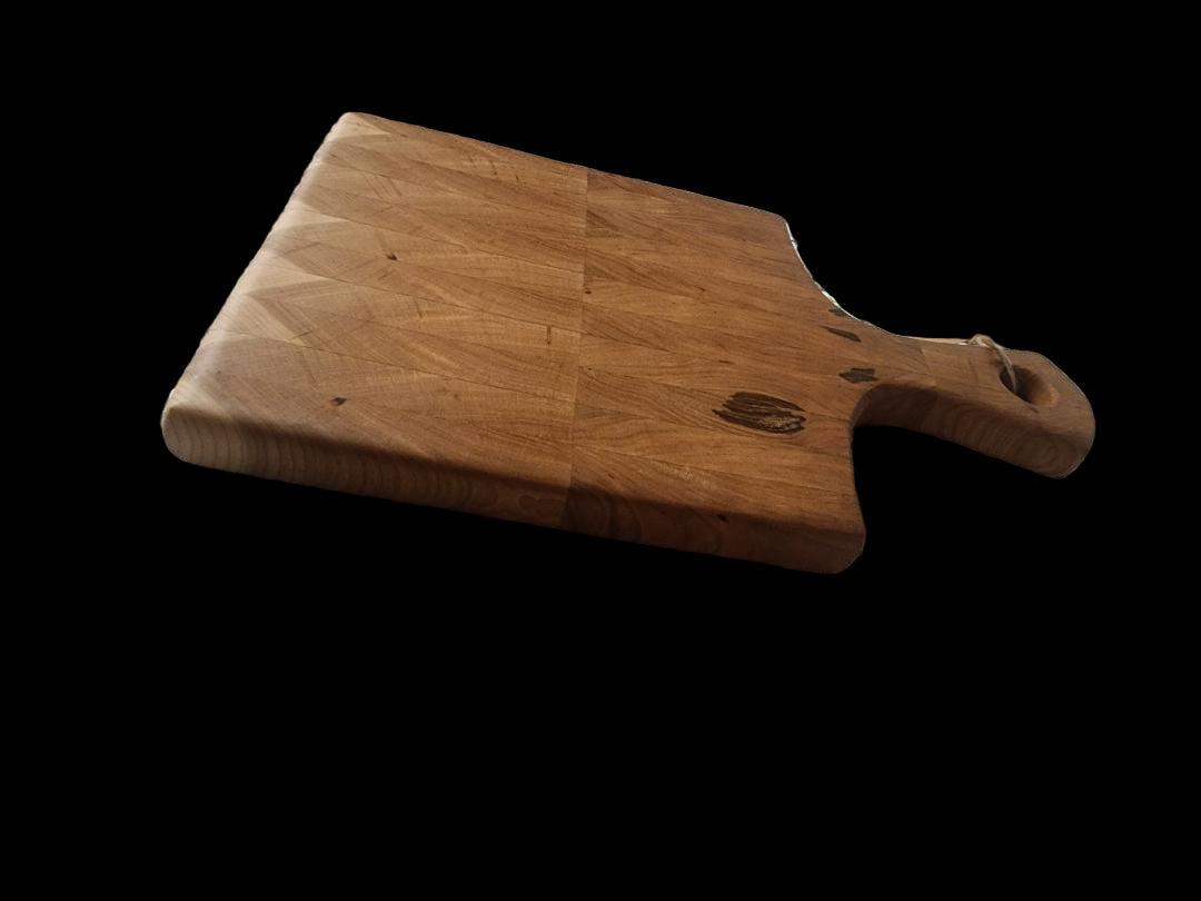 Cutting Board with Handle - Handcrafted Cherry End Grain Kitchen Essential