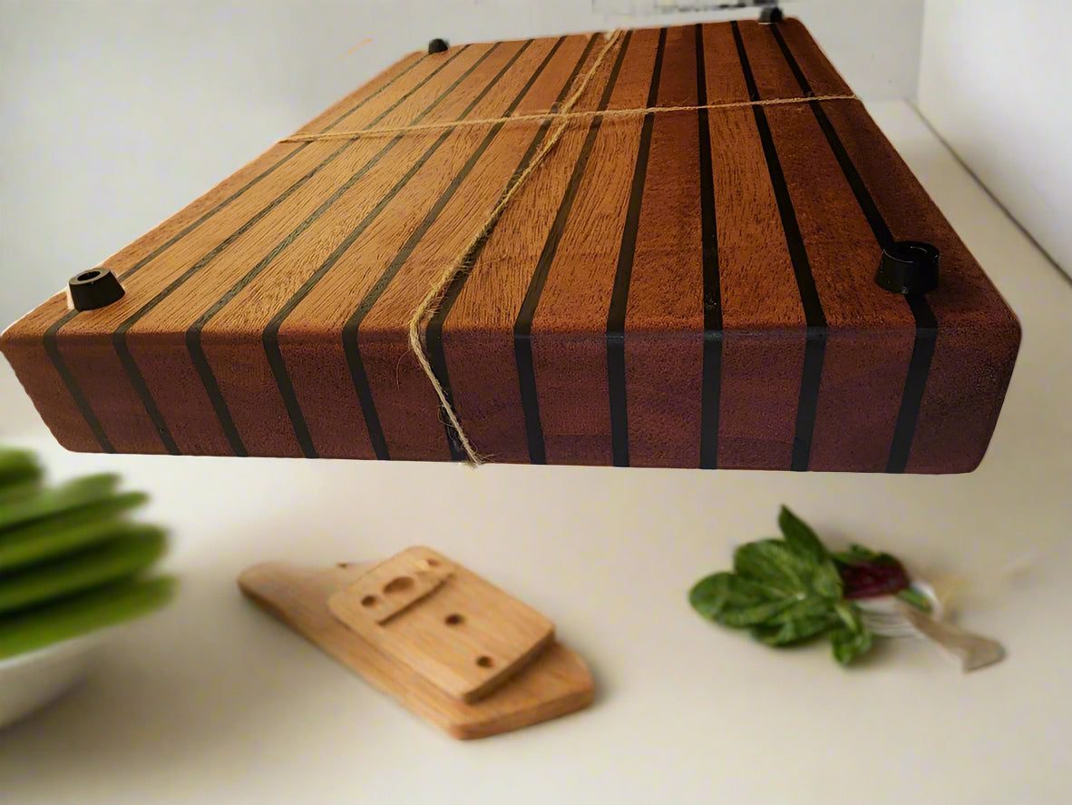 Cutting Board - Handcrafted Honduran Mahogany & East Indian Rosewood, 11"x17"