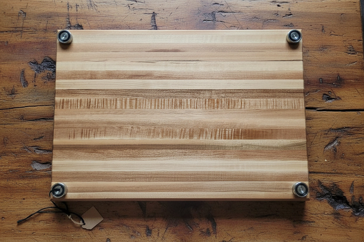 Northern Hard Maple Cutting Board with Juice Groove & Stainless Steel Feet 14" x 20" x 2"