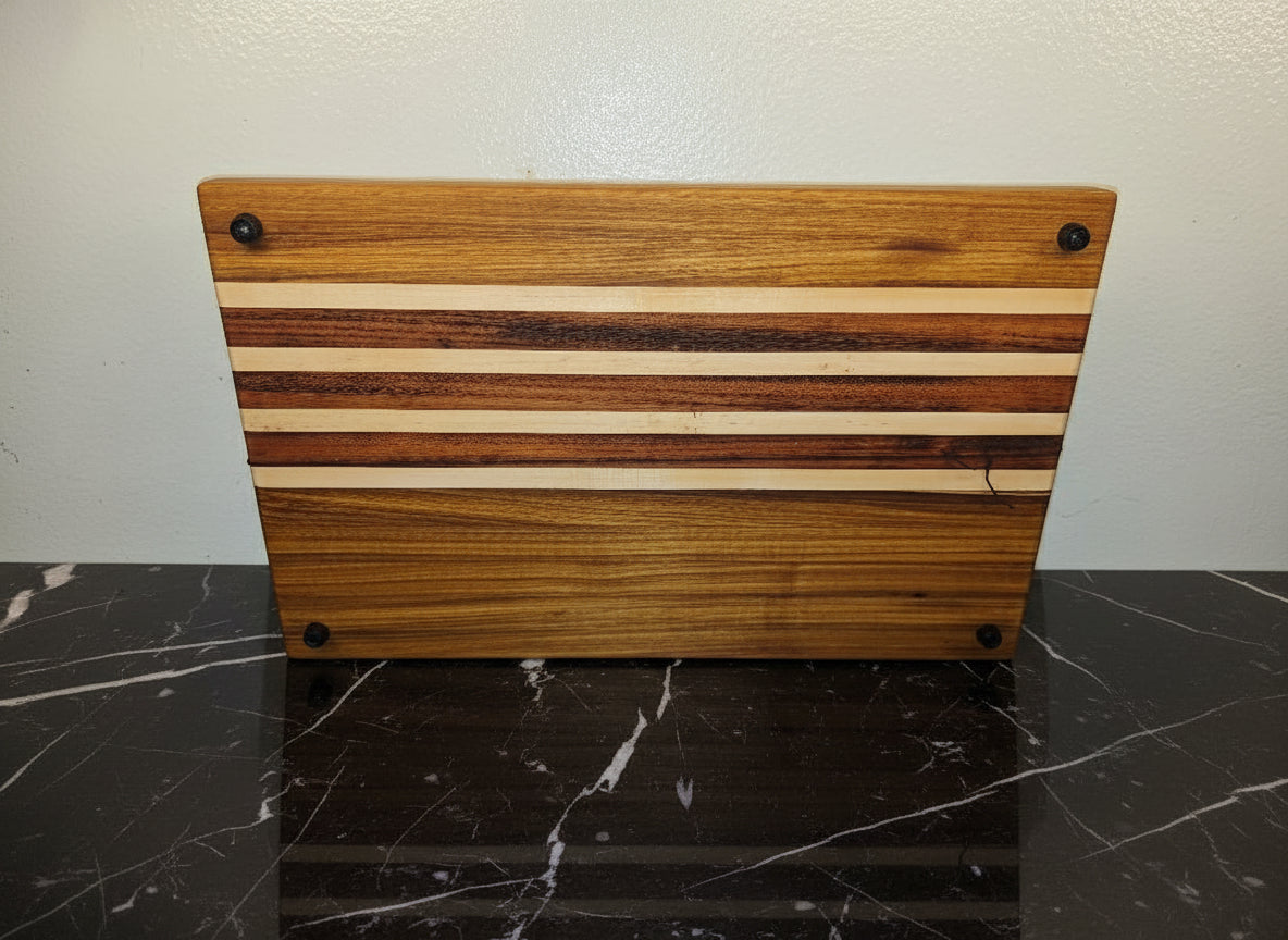 Premium Cutting Board – Canarywood, Tigerwood & Hard Maple (12" x 18" x 1.5")