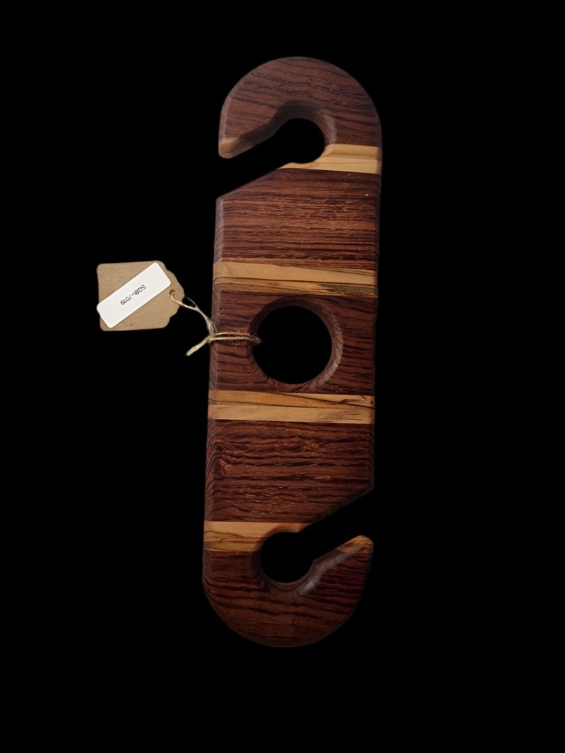 Wine Caddy - Handcrafted Bubinga & Ambrosia Maple Glass Holder