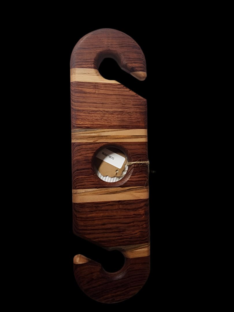 Wine Caddy - Handcrafted Bubinga & Ambrosia Maple Glass Holder