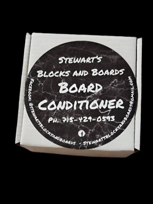 Stewart's Blocks and Boards Conditioner packaging, premium wood protection.