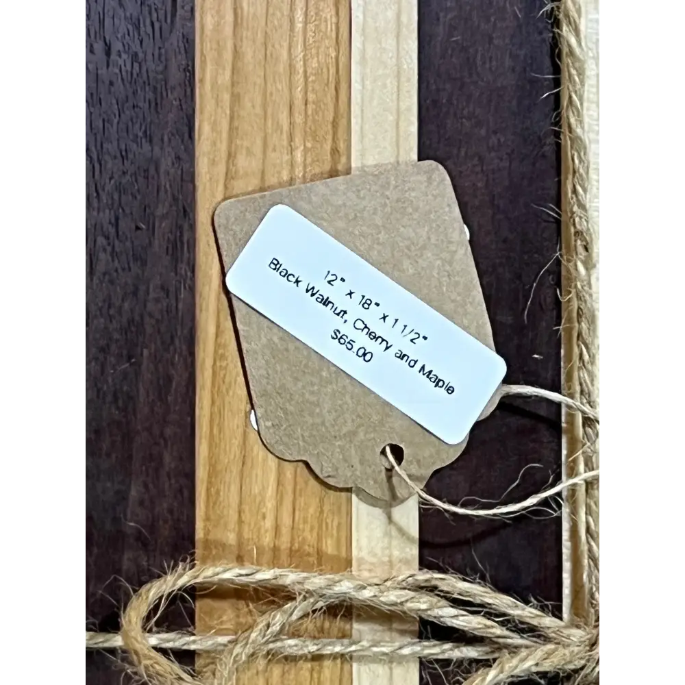 Handcrafted 12”x18”x1.5” Chopping Board - Black Walnut Maple Cherry with Non-Slip Feet - Cutting Board