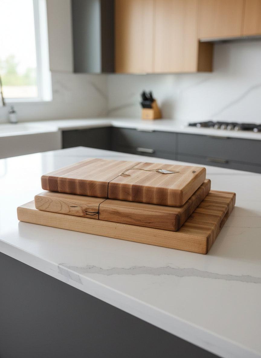 Hard Maple Edge‑Grain Cutting Board Set of 3 – 12x16, 12x12, 8x12