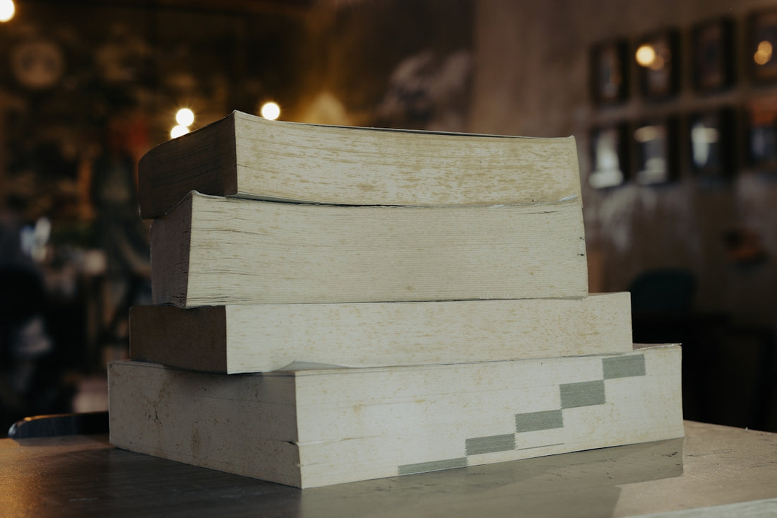 a stack of wood sitting on top of a table