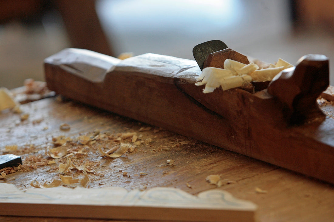 A piece of wood that has been cut into pieces