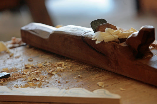A piece of wood that has been cut into pieces