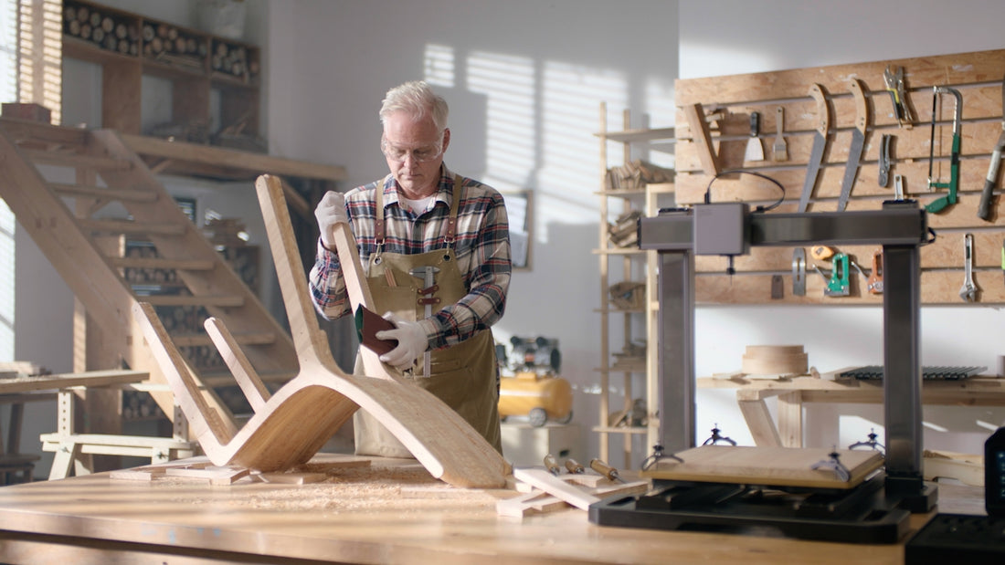 A man working on a piece of wood