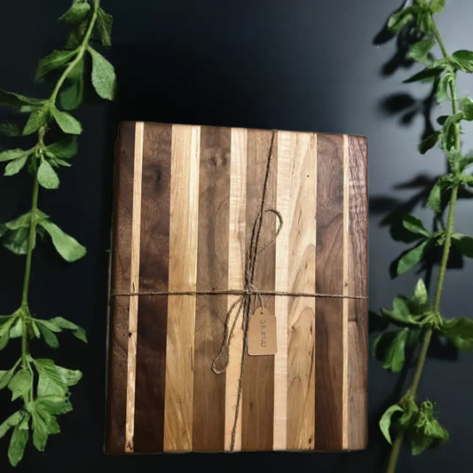 10’’ x 13’’ x 1’’ Handmade Cutting Board - Black Walnut Spalted Hard Maple Eco-Friendly (SB-3722) - Cutting Board