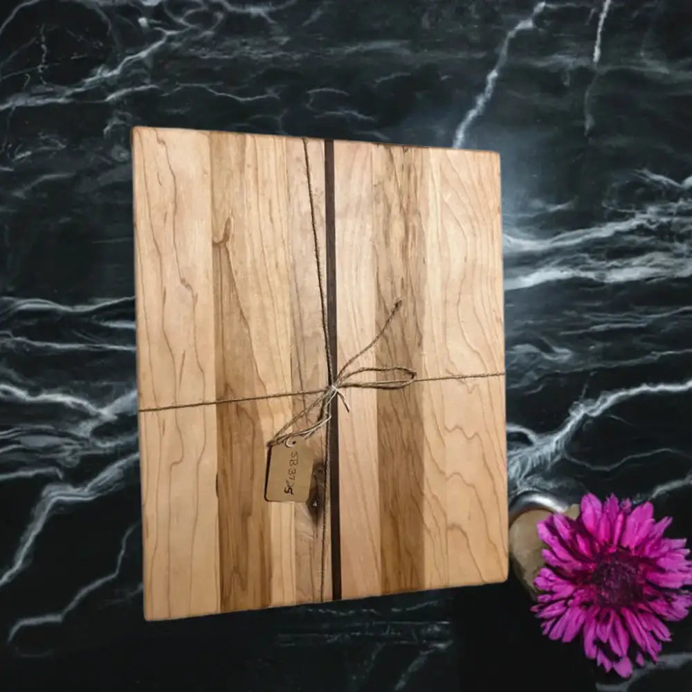 13" x 10.5" x 1" Handcrafted Cutting Board - Natural Hard Maple, Black Walnut, Eco-Friendly (SB-3725) - Stewarts Blocks and Boards