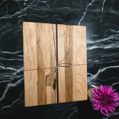 13" x 10.5" x 1" Handcrafted Cutting Board - Natural Hard Maple, Black Walnut, Eco-Friendly (SB-3725) - Stewarts Blocks and Boards