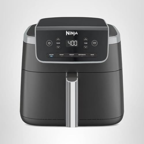 Ninja | Air Fryer | 6.5 QT Pro XL Capacity fits 9lbs of Wings | 6-in-1 Max Crisp, Air Fry, Roast, Bake, Reheat & Dehydrate | Nonstick Basket, Crisper Plate & Recipe Guide | Grey | AF181