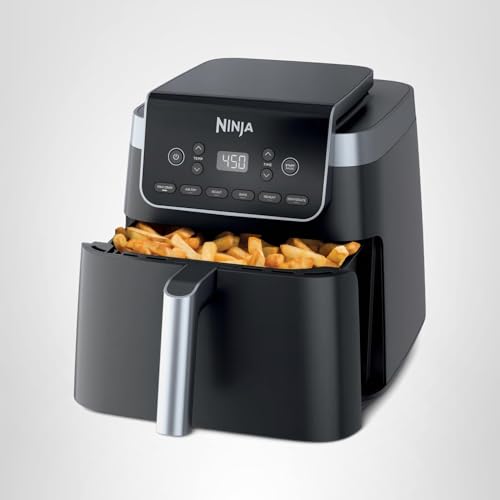 Ninja | Air Fryer | 6.5 QT Pro XL Capacity fits 9lbs of Wings | 6-in-1 Max Crisp, Air Fry, Roast, Bake, Reheat & Dehydrate | Nonstick Basket, Crisper Plate & Recipe Guide | Grey | AF181